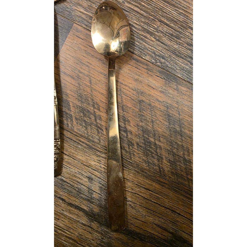 Vintage Thai Bronze Flatware Set Cutlery Brass Siam Buddha Spoons Forks 25 Piece - Picture 13 of 16